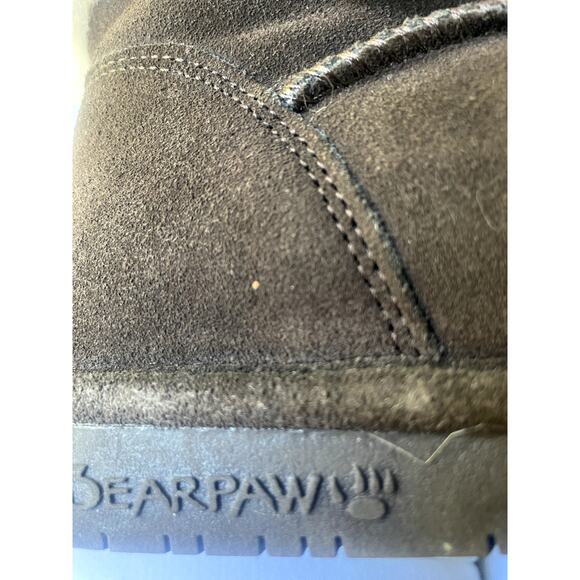 Bearpaw ABBY Shearling Lined Brown Suede Ankle Boot Sz 8 - Picture 8 of 15